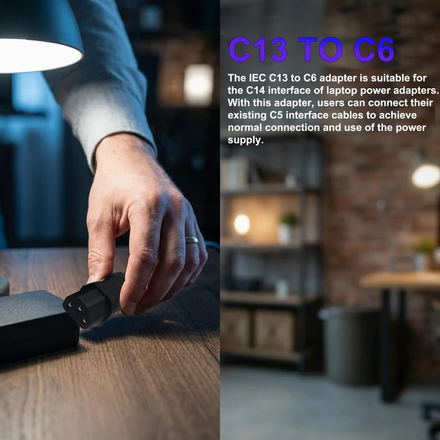 Alt view image 2 of 5 - TEWOXIN 20PCS IEC C6 Male to C13 Female Power Adapter