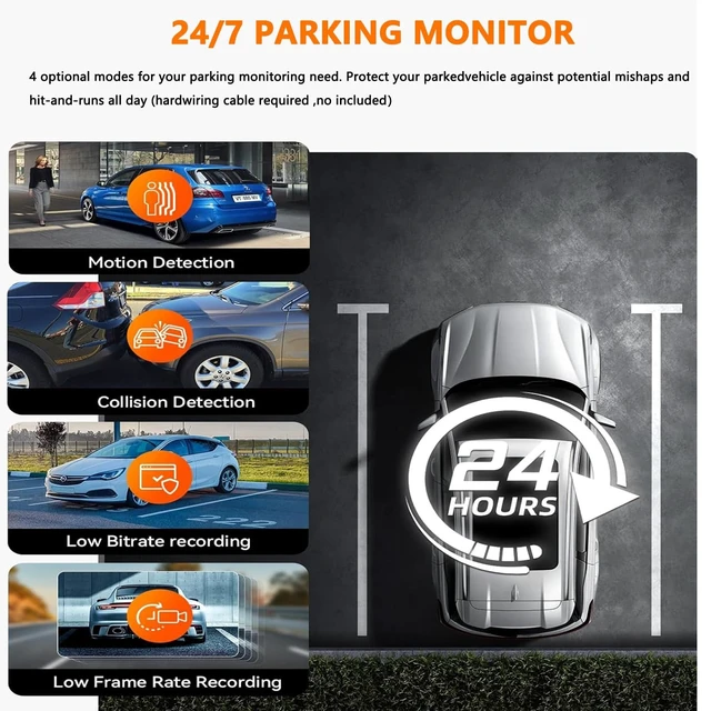 Alt view image 5 of 5 - 3 Channel Dash Cam, 4K+1080P+1440P Front Inside and Rear Car Camera, Free 128G Card, Triple Dash Camera Built-in WiFi GPS, HDR Night Vision, G Sensor, 170 Wide Angle, 24H Parking Mode