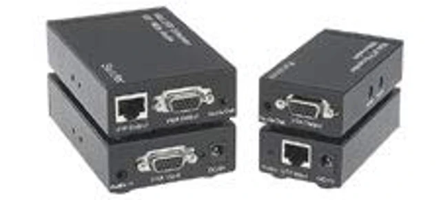 Alt view image 2 of 3 - Kanex Pro VGA 1x1 Extender over CAT5e/6 with Audio up to 1,000ft (300m) Rack or under-desk mountable (VGAEXTX1)