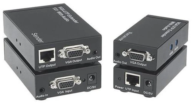 Alt view image 3 of 3 - Kanex Pro VGA 1x1 Extender over CAT5e/6 with Audio up to 1,000ft (300m) Rack or under-desk mountable (VGAEXTX1)