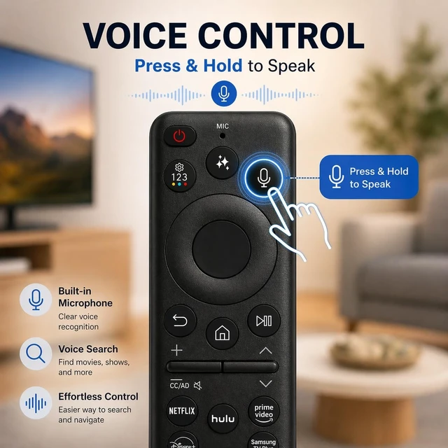 Alt view image 2 of 5 - Replacement Voice Remote Control for Samsung LED M80H M90H Series Vision AI Smart TV TM2280A UN55M80HAFXZA UN65M80HAFXZA UN75M80HAFXZA UN85M80HAFXZA UN100M90HFXZA