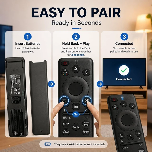 Alt view image 3 of 5 - Replacement Voice Remote Control for Samsung LED M80H M90H Series Vision AI Smart TV TM2280A UN55M80HAFXZA UN65M80HAFXZA UN75M80HAFXZA UN85M80HAFXZA UN100M90HFXZA
