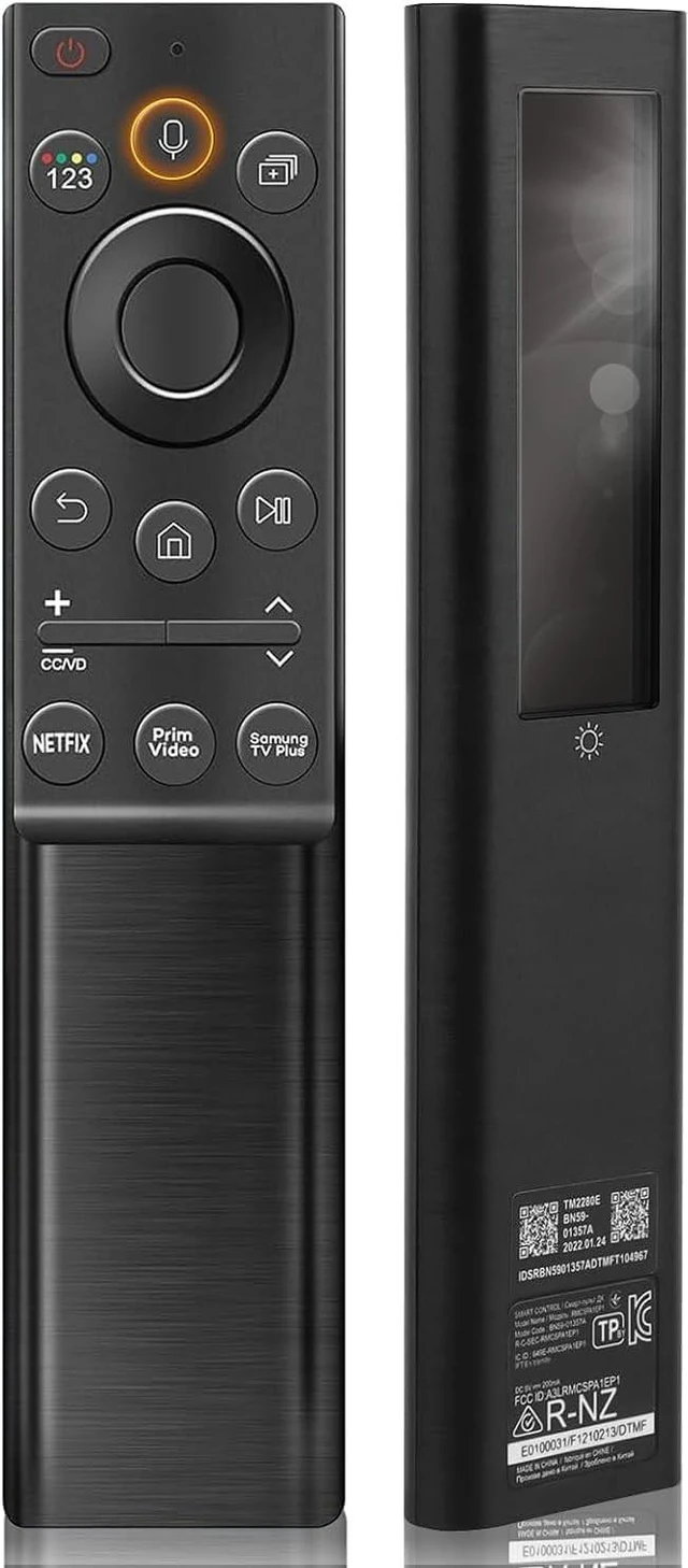 Main image of Solar Rechargeable Remote Control Replacement for Samsung Smart TVs BN59-01357A Neo QLED Frame Smart 4K 8K Ultra HD TV, Voice Function, USB-C Charging