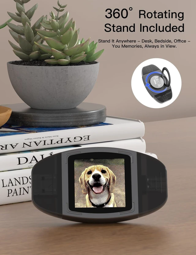 Alt view image 5 of 5 - FrameDrive Color E-Ink OTG USB3.2 Flash Drive, Dual USB-A & Type-C Flash Drive with Rotating Stand, Personal Desktop Digital Photo Frame, Sync Photos via App for iPhone/Android/Tablet (64G) (64, GB)