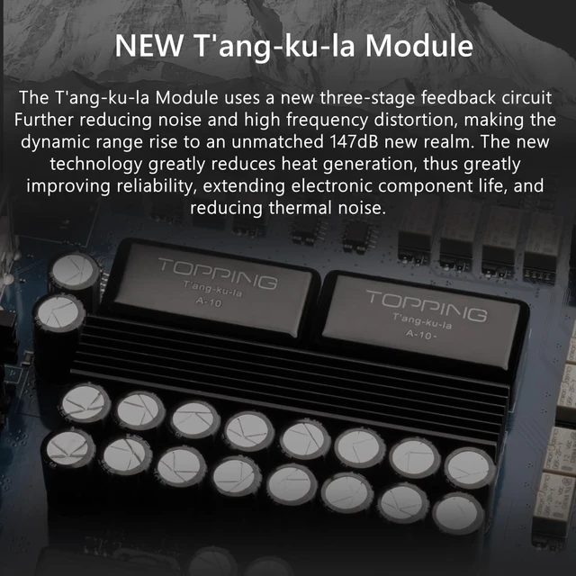 Alt view image 4 of 5 - TOPPING A70 Pro Headphone Amp & Preamp 17000mWx2 Power Output, T'ang-ku-la Module, 147dB Dynamic Range, 8 Volume Memories, Precise R2R Volume Control, Low Distortion Output (A70PRO-Silver)