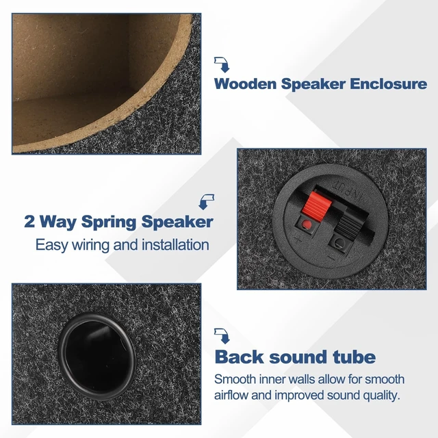 Alt view image 3 of 5 - MECCANIXITY Ported Wooden Speaker Enclosure Gray Single Vented 6x9
