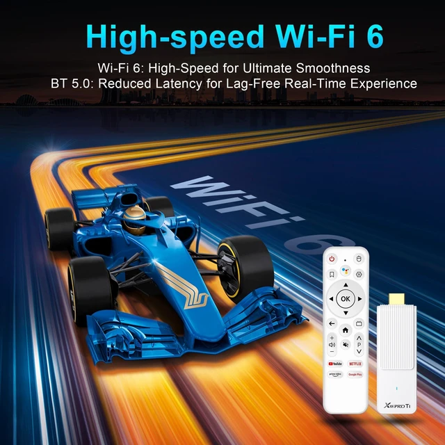 Alt view image 4 of 5 - Android TV Stick 14.0, 2025 4K TV Stick 2GB RAM 16GB ROM Ultra HD RK3518 CPU Supports 2.4G/5G Wi-Fi Bluetooth 5.0 USB HDR10 with Bluetooth Voice Remote Control - White X88 PROT1