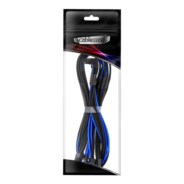 Alt view image 4 of 4 - CableMod Pro ModMesh 12V-2x6 PCIe Cable for Corsair T5 (Blk+Blu, 4x8p,90A)