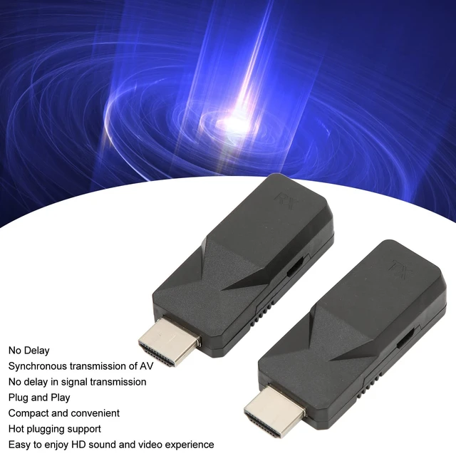 Alt view image 5 of 5 - HDMI Extender, 1080P Low Latency Adapter Transmitter Receiver Over Single Ethernet Cable, Supports HDCP 1.2 for Home Theater