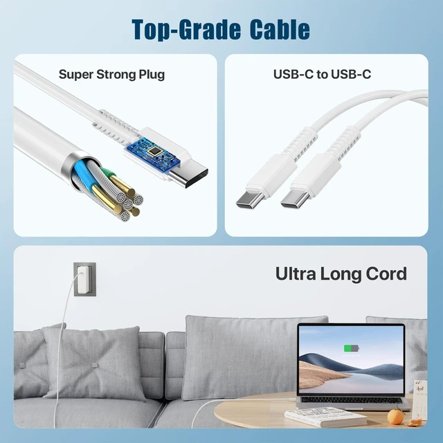 Alt view image 4 of 5 - Syfrufo 140W USB-C PD Charger with 6 ft Cable for MacBook Pro and Air
