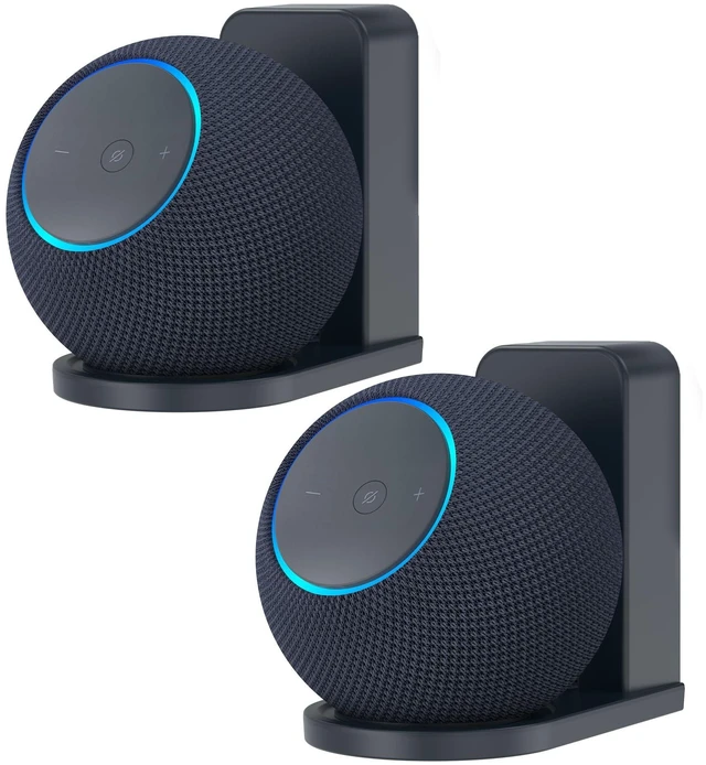 Main image of HomeMount Wall Mount for Dot Max & Nest Mini, Plug-in (Graphite, 2 Mounts)
