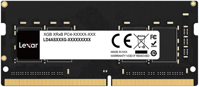 Main image of Lexar 8GB Single DDR4 SODIMM RAM 3200MT/s CL22 260-Pin Laptop Memory, Black (LD4AS008G-B3200GSST)