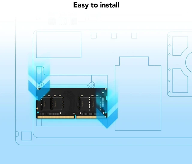 Alt view image 4 of 5 - Lexar 8GB Single DDR4 SODIMM RAM 3200MT/s CL22 260-Pin Laptop Memory, Black (LD4AS008G-B3200GSST)