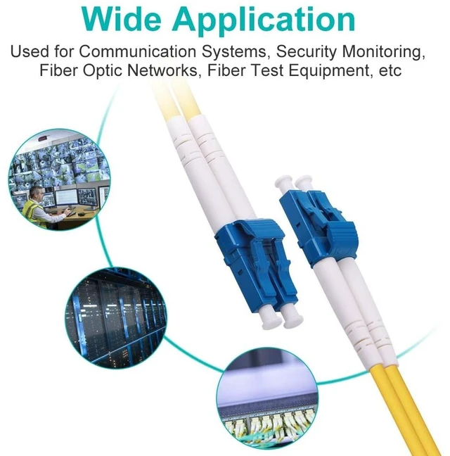 Alt view image 5 of 5 - 10 Pack OS2 LC to LC Fiber Patch Cable, 1.5m Single Mode SFP Fiber Jumper, Duplex LC-LC 9/125um, LSZH, 5ft, for 1G/10G SMF SFP Transceiver, Router, Networks and More, Available 0.2m - 100m