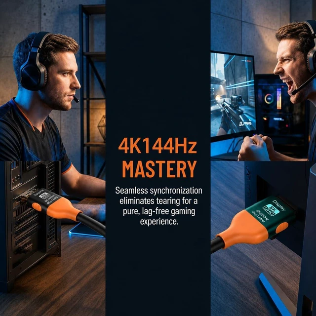 Alt view image 3 of 5 - 8K Fiber HDMI Cable 164FT, 48Gbps HDMI 2.1, HDR, One-Way for TV, PS5 & Xbox