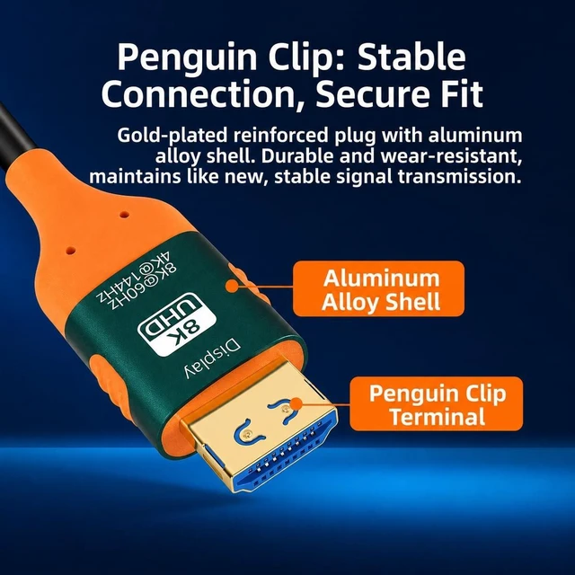 Alt view image 5 of 5 - 8K Fiber HDMI Cable 164FT, 48Gbps HDMI 2.1, HDR, One-Way for TV, PS5 & Xbox