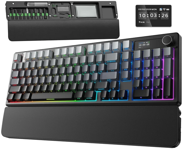 Main image of BlueFinger B98Pro Wireless Gaming Mechanical Keyboard with Wrist Rest