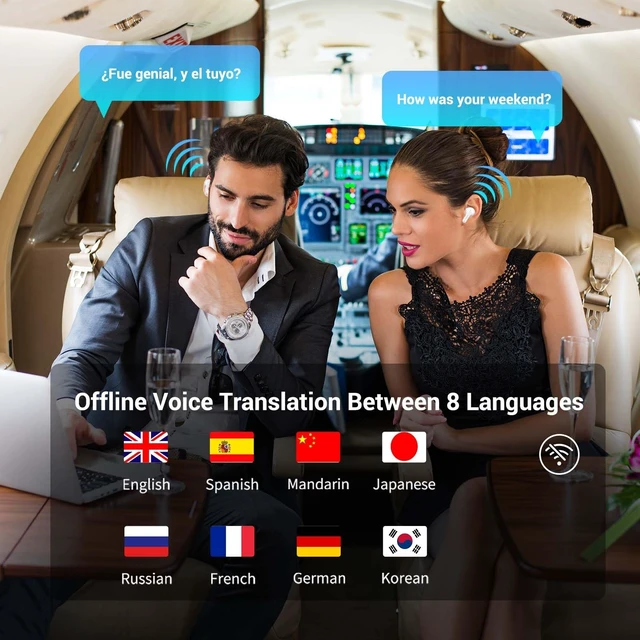 Alt view image 2 of 5 - ANFIER M3 Offline Translation Earbuds 74 Languages and Accents Lifetime-Free AI Translation Earbuds Real TimeTranslator Device in Real Time fit iOS & Android with Earbuds Cleaning Brush