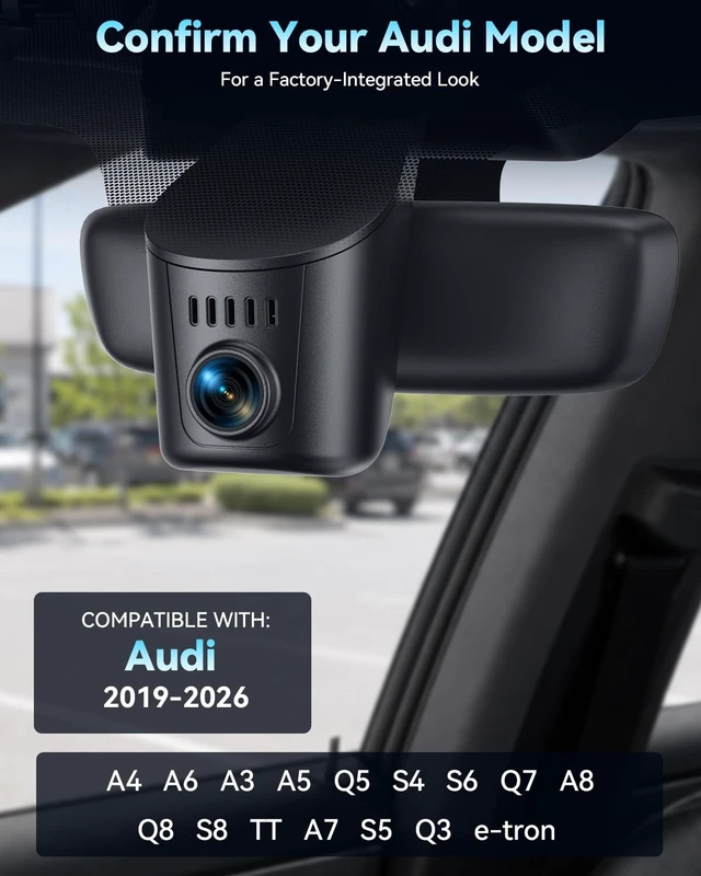 Alt view image 2 of 5 - OEM-Fit 4K Dual Dash Cam for Audi Models 2019-2026, 128GB