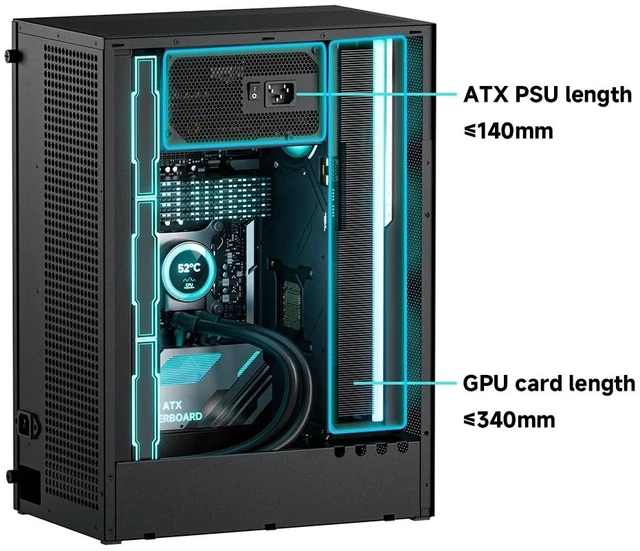 Alt view image 2 of 5 - Micro ATX Case, Mini PC Computer Matx Case for MATX ITX Motherboard Black