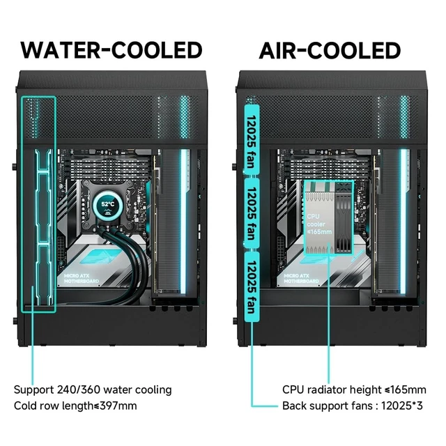 Alt view image 3 of 5 - Micro ATX Case, Mini PC Computer Matx Case for MATX ITX Motherboard Black