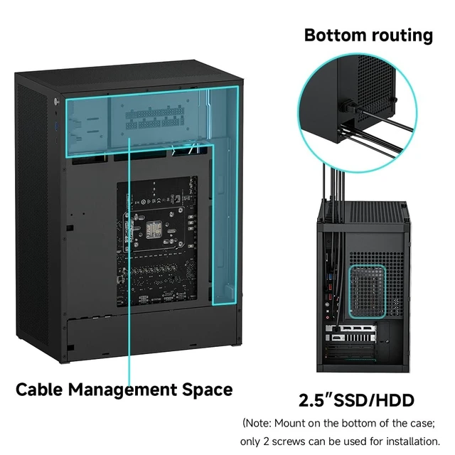 Alt view image 5 of 5 - Micro ATX Case, Mini PC Computer Matx Case for MATX ITX Motherboard Black
