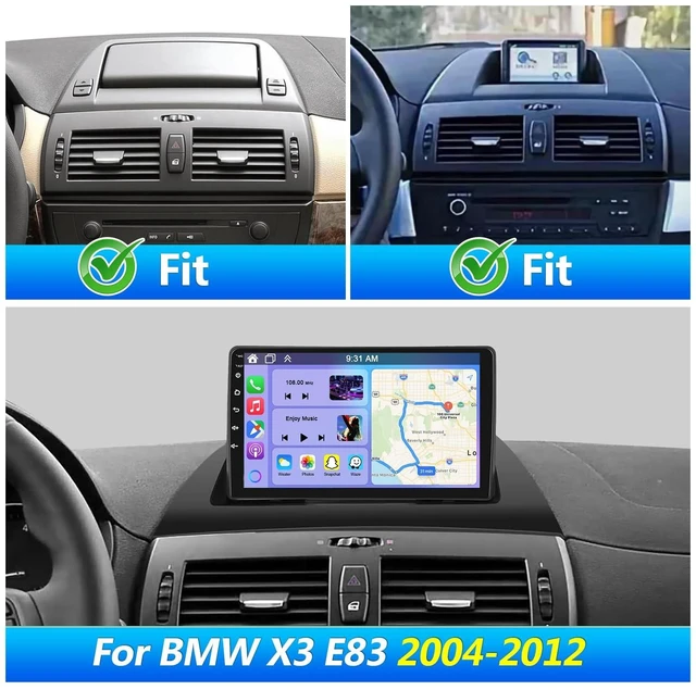 Alt view image 2 of 5 - 2+64G Double Din Car Radio for BMW X3 E83 2004-2012 with Wireless CarPlay and Android Auto, 9 Inch Touchscreen Android 14 Car Stereo Head Unit with Bluetooth GPS WiFi FM SWC Backup Camera