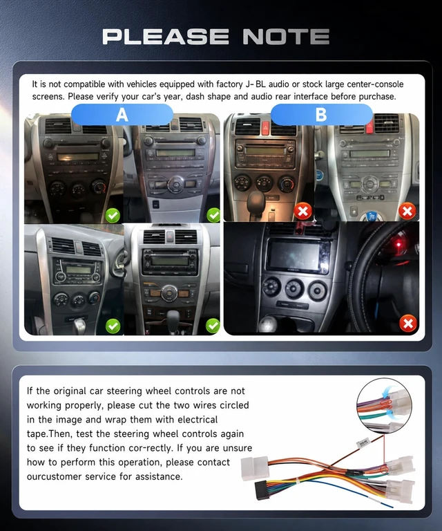 Alt view image 3 of 5 - 4G+64G Car Radio for Toyota Corolla 2009-2013 with Wireless Carplay