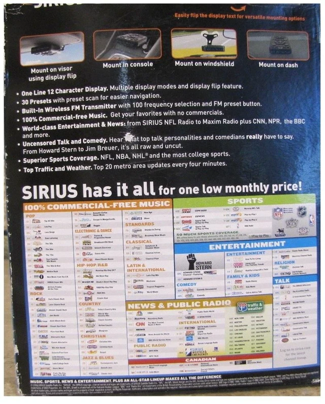 Alt view image 2 of 2 - Sirius One SV1 Satellite Radio with Car Kit