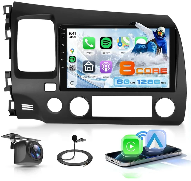 Main image of Driauto 8 Core 6G+128G 9 Inch Android Car Stereo for Honda Civic 2006-2011 with Carplay and Android Auto, 1280P Radio for Honda Civic Radio with Bluetooth Mirror Link WiFi GPS SWC FM/RDS DSP USB
