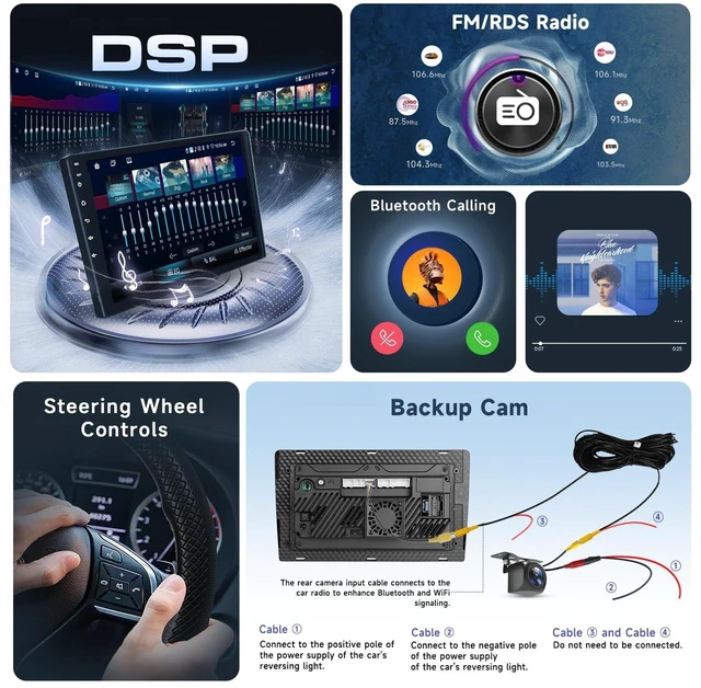 Alt view image 5 of 5 - Driauto 8 Core 6G+128G 9 Inch Android Car Stereo for Honda Civic 2006-2011 with Carplay and Android Auto, 1280P Radio for Honda Civic Radio with Bluetooth Mirror Link WiFi GPS SWC FM/RDS DSP USB