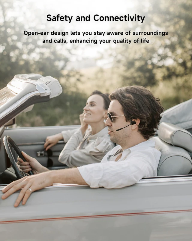 Alt view image 4 of 5 - LOBKIN Open Ear Bluetooth Headphones with Noise Cancelling Mic