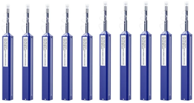 Main image of Fiber Pen Cleaner for LC/MU Connectors, 1.25mm UPC/APC Ferrule Cleaner, One-Push Fiber Optic Cleaning Tool with Extendable Probe (2.38 to 3.63), 800+ Cleans per Unit, Anti-Static - 10 Pack