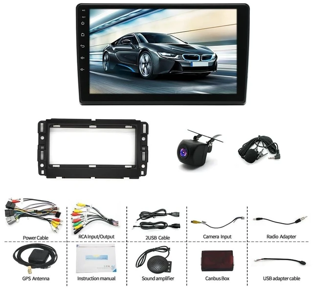 Alt view image 3 of 5 - 4+64G Double Din Car Radio for Chevrolet Malibu 2008-2012, 10" Touchscreen Android 14 Car Stereo Bluetooth with Wireless Carplay Auto GPS Navi WiFi FM RDS AHD Backup Camera SWC Mirror Link