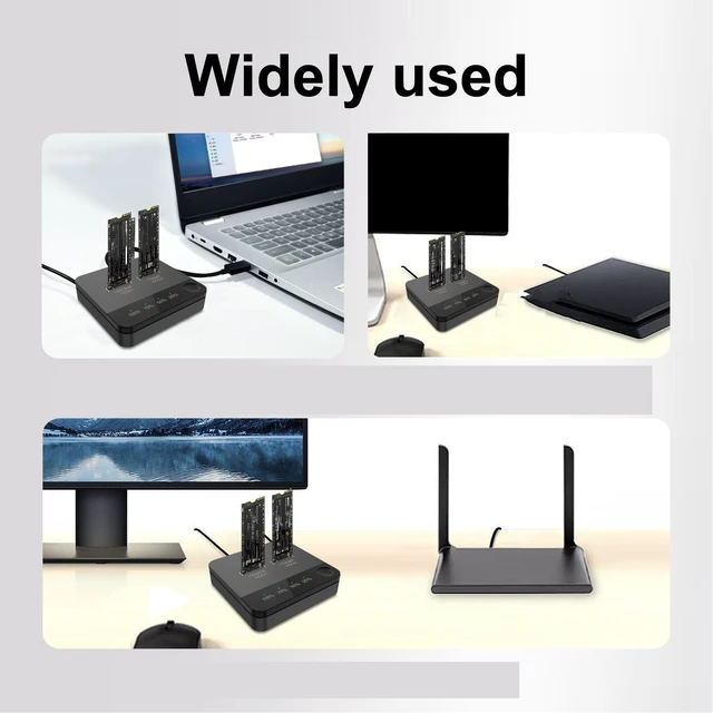 Alt view image 2 of 5 - Dual Bay M.2 Off Line Clone Docking Station, 1Gbps High Speed SSD Duplicator with SSD Storage Box for Win XP/7/8/9 for OS X Laptop (Not A Hard Drive, with No Inherent Capacity)