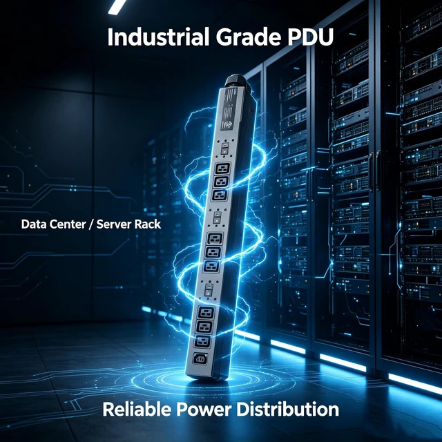 Alt view image 5 of 5 - 9+1 C19 PDU Power Distribution Unit 48A 3 Phase 208-240V,Rackmount PDU with 9 C19 16A, 1 C13 10A Outlets, 144A Max All-Aluminum housing, All-Copper connectors, and UL-Certified Crypt Power Strip