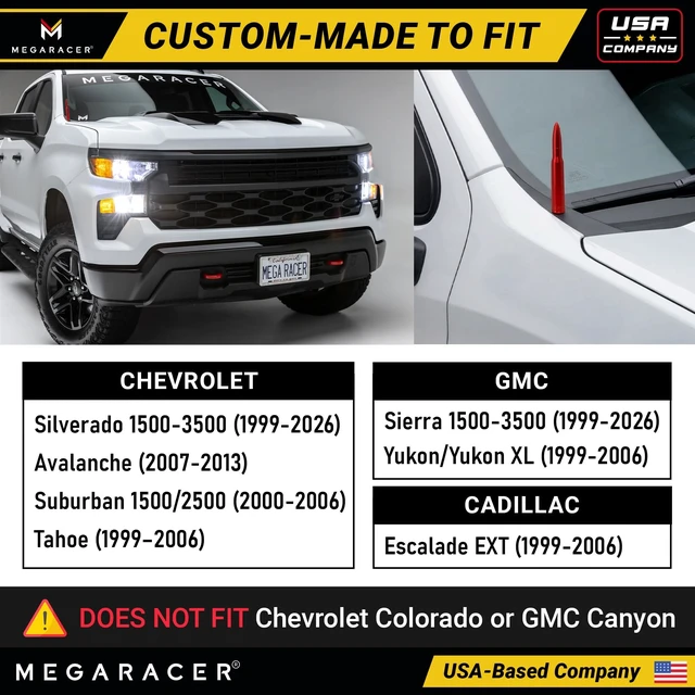 Alt view image 2 of 5 - Truck Antenna for Chevy Silverado GMC Sierra 1500 2500, Red