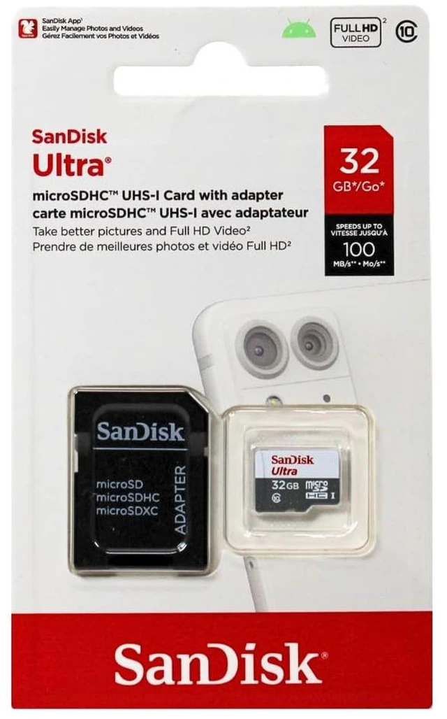 Main image of Sandisk Ultra MICROSDHC 32GB 98MB/S Flash Memory Card (SDSQUNC-032G-AN6MA)