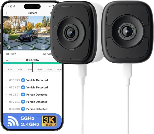 Main image of LongPlus 5MP 3K Window Cameras for Home Security, 2 Pack Safeview Camera