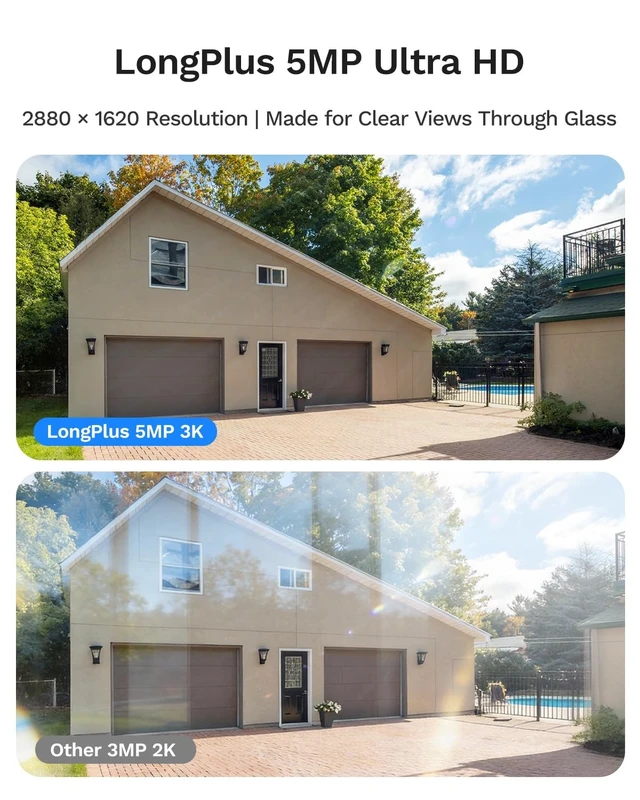 Alt view image 2 of 5 - LongPlus 5MP 3K Window Cameras for Home Security, 2 Pack Safeview Camera