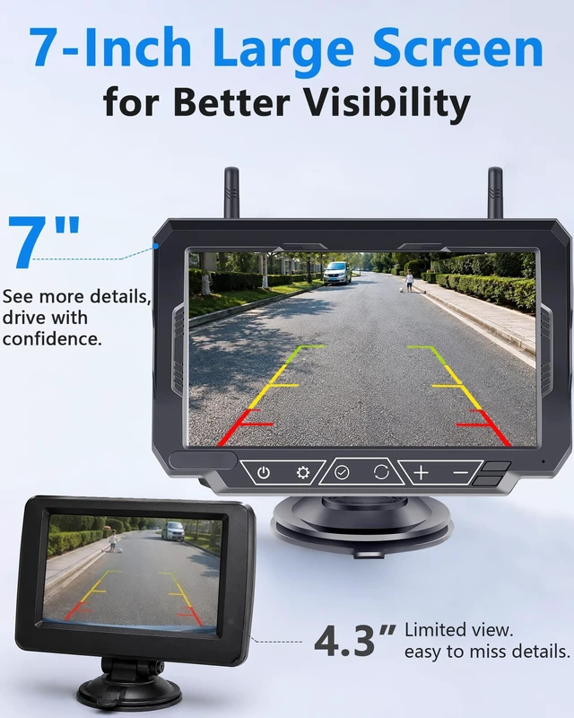 Alt view image 5 of 5 - 1080P HD 7-Inch Wireless Backup Camera: 15-Min Easy Install Plug & Play