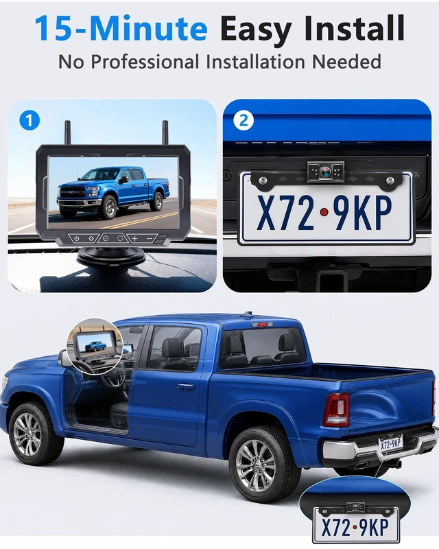Alt view image 4 of 5 - 1080P HD 7-Inch Wireless Backup Camera: 15-Min Easy Install Plug & Play