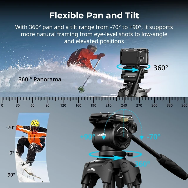 Alt view image 2 of 5 - SmallRig Heavy Duty Tripod Fluid Video Head with 75mm Bowl Base
