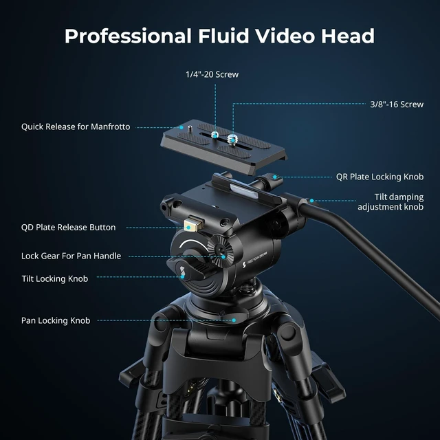 Alt view image 3 of 5 - SmallRig Heavy Duty Tripod Fluid Video Head with 75mm Bowl Base