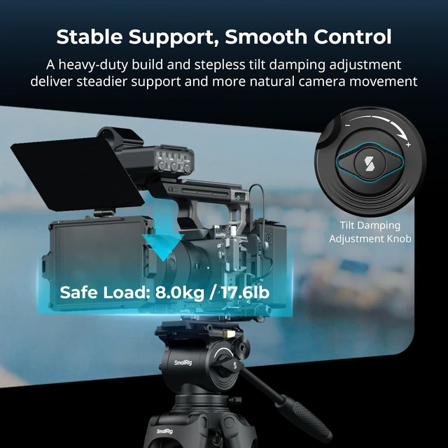 Alt view image 4 of 5 - SmallRig Heavy Duty Tripod Fluid Video Head with 75mm Bowl Base