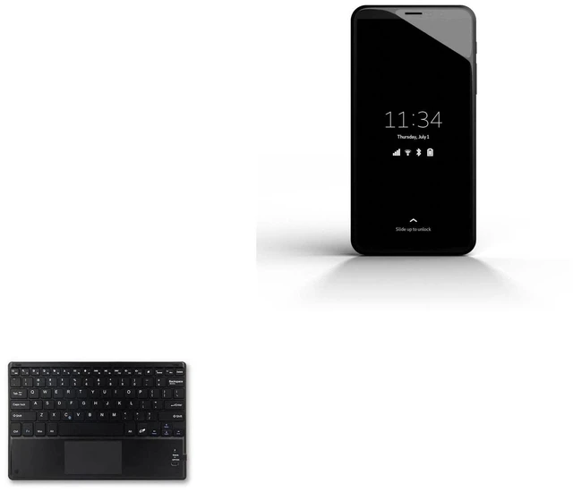 Main image of BoxWave Keyboard Compatible with Purism Librem 5 Evergreen - SlimKeys Bluetooth Keyboard with Trackpad, Portable Slim TouchPad - Jet Black