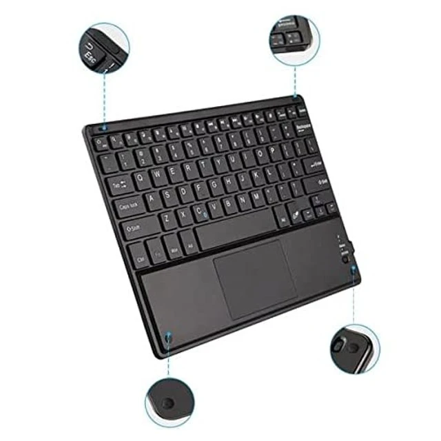 Alt view image 5 of 5 - BoxWave Keyboard Compatible with Purism Librem 5 Evergreen - SlimKeys Bluetooth Keyboard with Trackpad, Portable Slim TouchPad - Jet Black