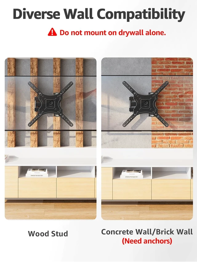 Alt view image 5 of 5 - ELIVED Full Motion TV Wall Mount for 26-60" TVs, Max VESA 400x400, 77 lbs.