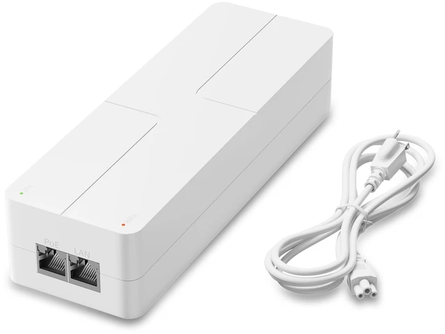 Main image of 2.5G PoE++ Injector, 90W IEEE 802.3bt/af/at Injector Adapter, 100/1000/2500Mbps, Up to 100m(328ft) Transmission, Plug & Play, Wall Mountable for IP Camera, WiFi AP, IP Phone