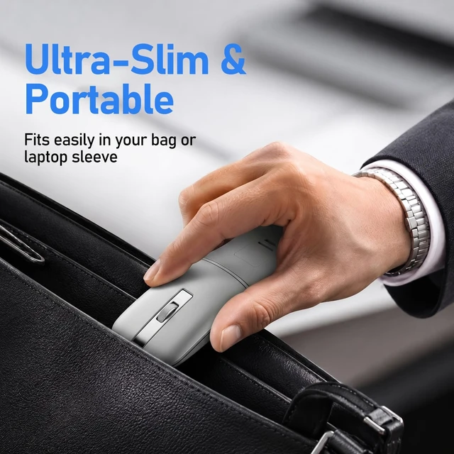 Alt view image 2 of 5 - Taimousetvs M9 Bluetooth Travel Mouse, 2.4 GHz, USB Receiver, Silver